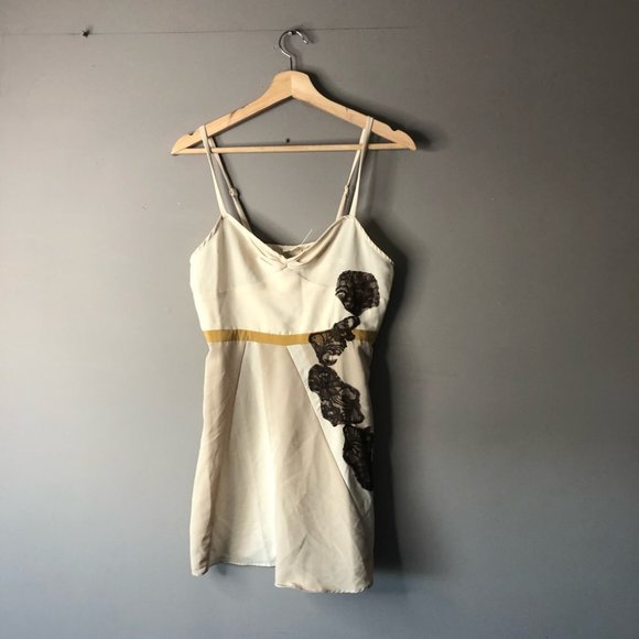 Silence + noise cream dress tan brown medium